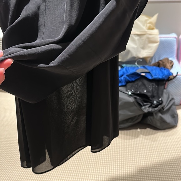 Theory black sleeveless silk dress with beads and crystal. - Picture 4 of 6